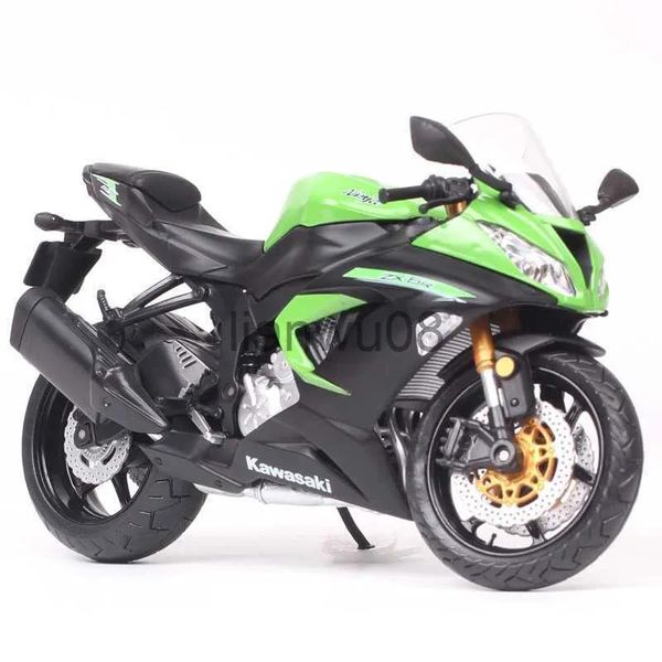 Coches Diecast Modelo Coches Verde 112 Escala Automaxx Kawasaki Ninja ZX6R 636 Sport Bike Diecasts Vehículos de Juguete Motocicleta Racing Modelo Repli