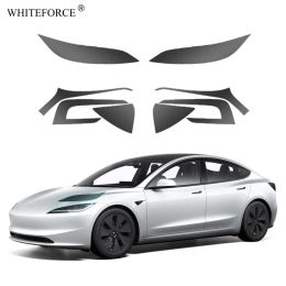 Auto's voor Tesla Model 3 Highland 2023 2024 Koplamp achterlicht bescherming filmmodel 3+ koplamp achterlamp zwarte kleur veranderende films