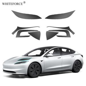 Voitures pour Tesla Model 3 Highland 2023 2024 Film de protection du foyer de feux arrière Modèle 3+ Films de changement de arrière de la lampe arrière de la lampe arrière Black Films