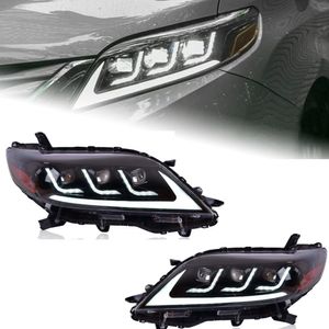 Voitures pour Toyota Sienna 2011-20 19 LED lampe avant améliorée DRL clignotant dynamique ensemble de lampe frontale