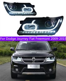 Phare de voiture pour Dodge Journey Fiat Freemont 20 09-20 15, phares LED DRL, feux de circulation, faisceau bi-xénon, antibrouillard, yeux d'ange