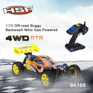 Cars HSP Baja 1/10 escala nitro nitro power fuera de carretera buggy 4wd rc hobby cars 94166 con 18 cxp motor 2.4g control de radio 2.4g