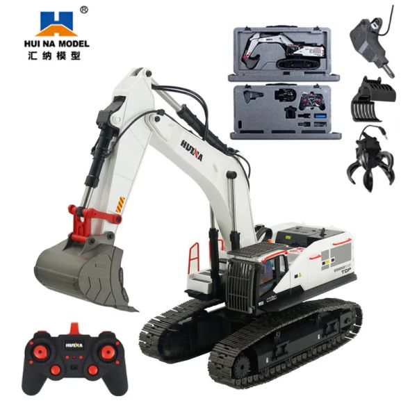 Voitures Huina 1594/1592 RC Excavator 1:14 22CH RC TRICK TEMOS COMPORT CARRUCS CRAWLER CRAWLER CHILD'S Electric Car Toys for Boy Gift