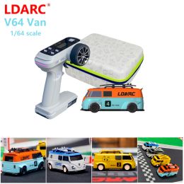 Auto's LDARC V64 1/64 RWD RACE VAN RV BUS MINI RC CAR TURBO Volledig proportionele afstandsbediening Voertuigen speelgoedmodellen voor kinderen Volwassenen