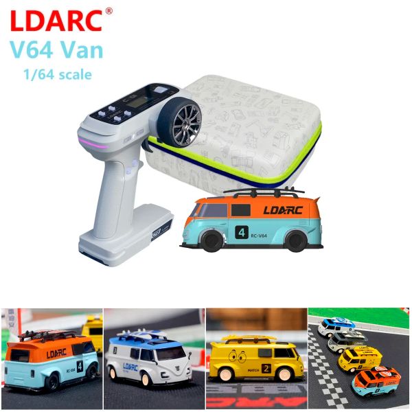 Voitures ldarc v64 1/64 rwd race van rv bus mini rc voiture turbo complet proportionnel à distance de véhicules contols modèles de jouets pour enfants adultes