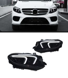 Luces de coches para Benz GLE W166 clase faros 20 15-20 19 LED faros de señal dinámica animación DRL Matrix faros