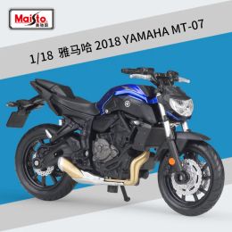 Cars MAISTO 1:18 Yamaha 2018 Yamaha MT07 Modèle de moto en alliage Mockup avec base