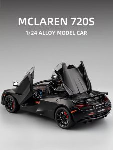 Voitures McLaren 720s 1:24 Super Sportcar Sound Light Miniatures Alloy Diecast Model Car présents pour Boyfriend Toys for Kid Gift Metal
