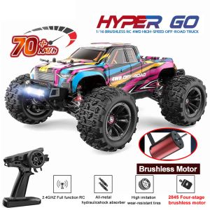 Voitures MJX Hyper Go 16207 1:16 70 km / h RC Car 4WD Electric High Speed Remote Control Monster Camion pour les enfants vs Wltoys 144010