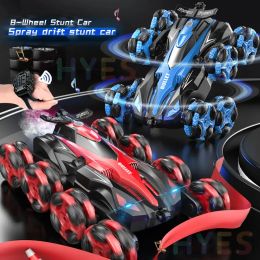 Auto's Nieuwe acht wielen RC Car Toys 2.4G Trendy Spray Twisting Flips Bekijk afstandsbediening DRIFT STUNT CAR speelgoedcadeaus voor kinderen Volwassenen