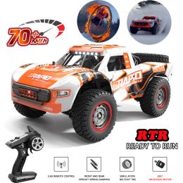 Automóviles Q130 1:14 70 km/h 4WD RC CAR con faro LED Control remoto CARRES ALTA VELOCIDAD CAMIÓN MONTER CAMIÓN PARA NIÑOS VS WLTOYS 144001 Juguetes