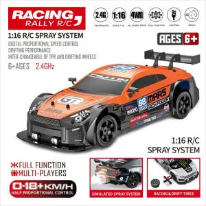 Auto's RC auto's 2.4G 4WD 1:16 Grote spray High Speed Drive Drift Car Twee soorten banden Klassieke editie Professionele racewagen voor geschenken