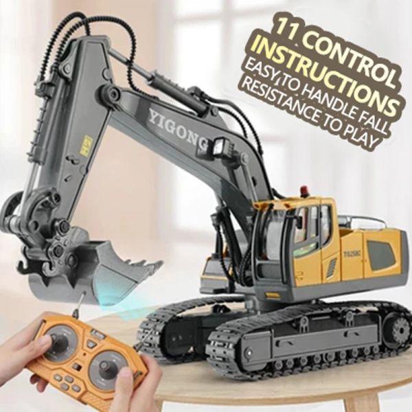 CARS RC Excavator Dumper Car 2.4g Remote Control Engineering Vehicle Crawler Truck Bulldozer Toys for Boys Kids Christmas Cadeaux