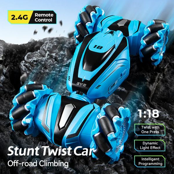 Voitures RC Stunt Twist Car JJRC Q110 2.4G Remote Contrôle Offroad Capteur de voiture Gesteur Capteur Watch 4wd Drift RC CARS LED Light Kids Toy