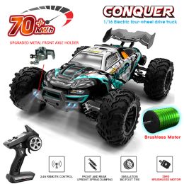 Auto's SCY 16101PRO 16102PRO 1:16 70 km/u 4WD RC auto met LED-koplamp Afstandsbediening Auto's Hoge snelheid Drift Monster Truck voor kinderen speelgoed