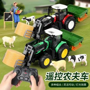 Cars Simulation Electric RC Car Farmer Tractor Combine Harvester Multi Accessoire Farm Remote Control Car Christmas Gifts