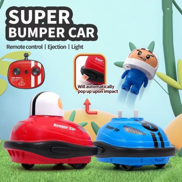 Voitures Super Battle Bumper Car 2,4g RC Toy Popup Doll Crash Bounce Ejection Light ParentChild Interaction Toy