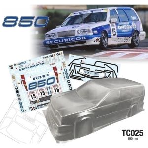 Auto's teamc lichamen 190 mm 1/10 BTCC Body Wolvo Estate 850 Bodywork Clear Lexan Car Body Shell voor RC Touring Car Drift Model op de weg