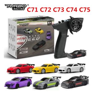 CARS TURBO RACING 1:76 1/76 C71 C72 C73 C74 C75 RTR Flat Running Toys on Road RC Car Proportional Remote Control Toys voor kinderen volwassen