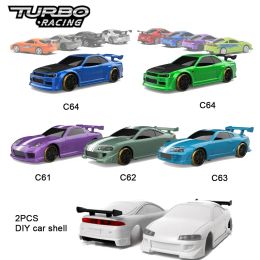 CARS TURBO RACING 1:76 RC CAR C61 C62 C63 C64 RC DRIFT -auto met Gyroscope C71 C72 C73 C73 C74 C75 Flat Lopend speelgoed voor kinderen en volwassenen
