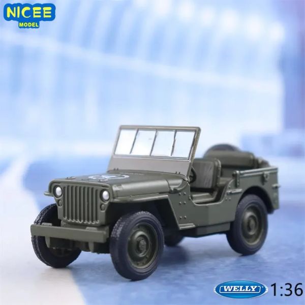 Voitures Welly 1:36 1941 Jeep Willys MB High Simulation Diecast Car Metal Alloy Model Car Collection Toys's Toys Collection B921