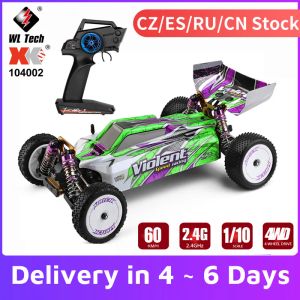 Auto's WLTOYS 104002 RC Auto Hoge snelheid 60 km/H 1/10 2,4 GHz 4WD Racing Car RTR speelgoed voor kinderjongens met borstelloze motor metalen chassis