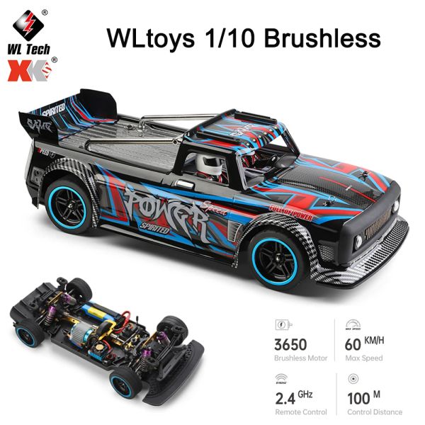 Voitures wltoys 104072 1:10 RC Car 60 km / H 3650 sans balais 2.4g 4WD Electric High Speed Offroad Remote Control Drift Toys for Children