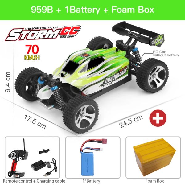 Voitures wltoys A959 959b 2.4g Racing RC Car 70 km / h 4WD Electric High Speed Car Drift Drift Remote Control Toys for Children