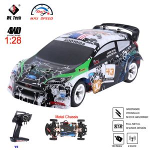 Voitures wltoys k989 1:28 4wd 2.4g Mini RC RACing Car haute vitesse Offroad LED Télécommande Contrôle Toys Alloy Vehle Kids Kids Gift