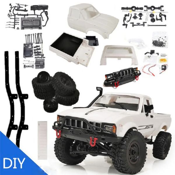 Voitures WPL C241 4WD 1/16 kit 2.4g Crawler Off Road RC Car 2ch Véhicule Modèles avec moteur servo et tête Light WPL C24 Kit de voiture