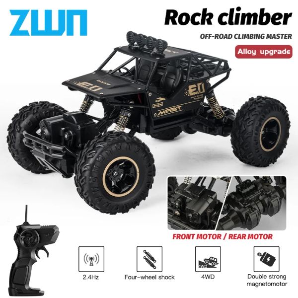 Coches ZWN 1:16 4WD RC coche con luces Led Radio Control remoto coches Buggy todoterreno Control camiones niños juguetes para niños