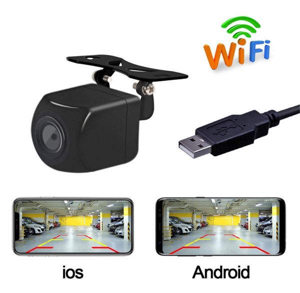 Carsanbo wifi inalámbrico vista trasera del coche cámara de respaldo de marcha atrás cámara de visión frontal fuente de alimentación USB 5V de potencia con teléfono IOS android1090863