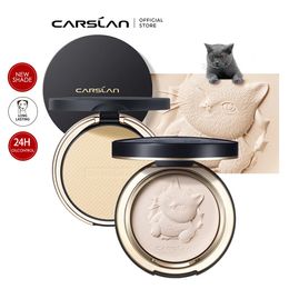 CARSLAN 24H Oil Control Doorschijnend geperst poeder Compact Foundation Waterdichte concealer Losse instelling Power Gezichtsmake-up 240305