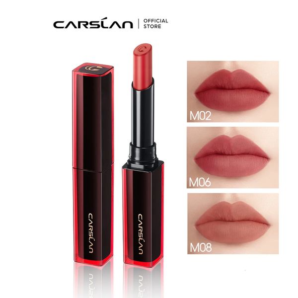 CARSLAN 8 colores crema ligera barras de labios mate de larga duración taza antiadherente hidratante tinte de labios rosa desnudo maquillaje cosmético 240111