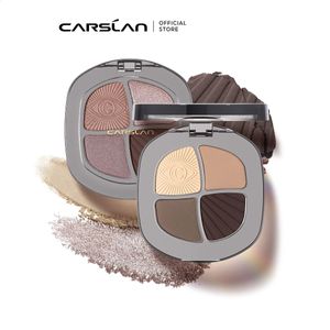 CARSLAN Smart Big Eyes Palette de fard à paupières 4 couleurs bleu vert marron nu mat miroitant paillettes fumé ombre à paupières maquillage longue durée 240127