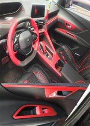 CarStyling 5D fibra de carbono Interior del coche consola central cambio de Color pegatina de moldura calcomanías para Peugeot 4008 5008 201720191634556