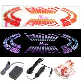 Carstyling Autosticker Muziek Ritme LED-flitslicht Lamp Voiceactivated Equalizer Automobiles Cardetector Stickers6553780