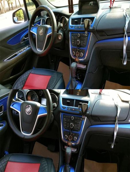 CarStyling fibra de carbono Interior del coche consola central cambio de Color moldura pegatina calcomanías para buick encore OPEL VAUXHALL MOKKA1863621