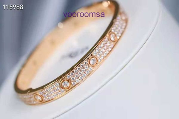 Carter Design Pulseras de cuentas para mujer Joyas de lujo con dijes para regalo de dama Pulsera completa con diamantes de tres hileras Cierre en línea Rojo Vivo con buena caja original