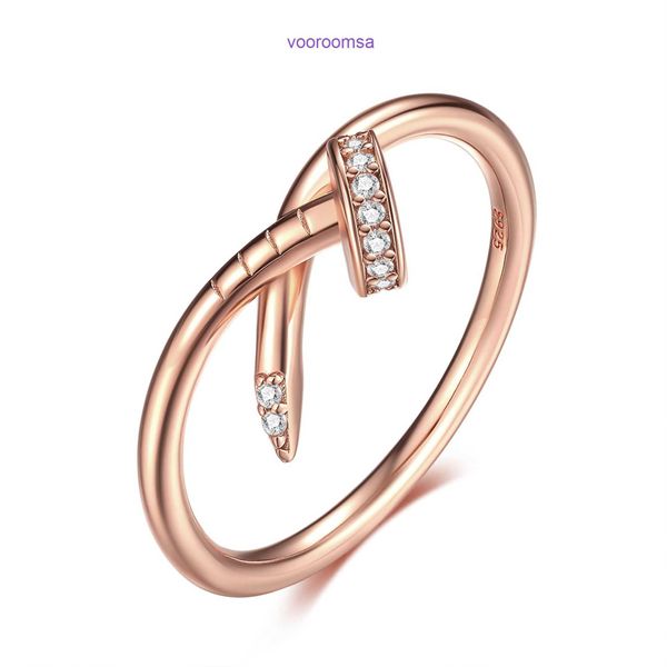 Carter luxe classique tournevis amour anneaux mode unisexe manchette minimaliste or rose 925 bague en argent pour femme haut de gamme carte sens maison avec boîte d'origine