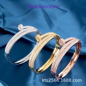 Carter nouvelle marque classique bracelet de créateur populaire asiatique or incrusté de zircon double anneau bracelet à ongles mode bijoux personnalisés ont une boîte-cadeau