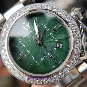 Montre de la série Carter Pasha avec cadran vert foncé 35 mm, mouvement à quartz suisse importé, boîtier en acier inoxydable 316L, chaîne de montre avec boîte d'emballage de comptoir Q0C4