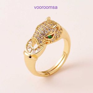 Carter Rings Bague de mode pour femmes Style Hip Hop artisanat exagéré Bronze Micro ensemble bague en Zircon léopard fête alternative femme avec boîte d'origine