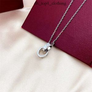 Cartera Love Necklace Designer for Women Diamond verharde gouden ketting met doos beroemde Carteras Cjewelers Jewelries roestvrijstalen sieraden Valentine Gift Charm 809