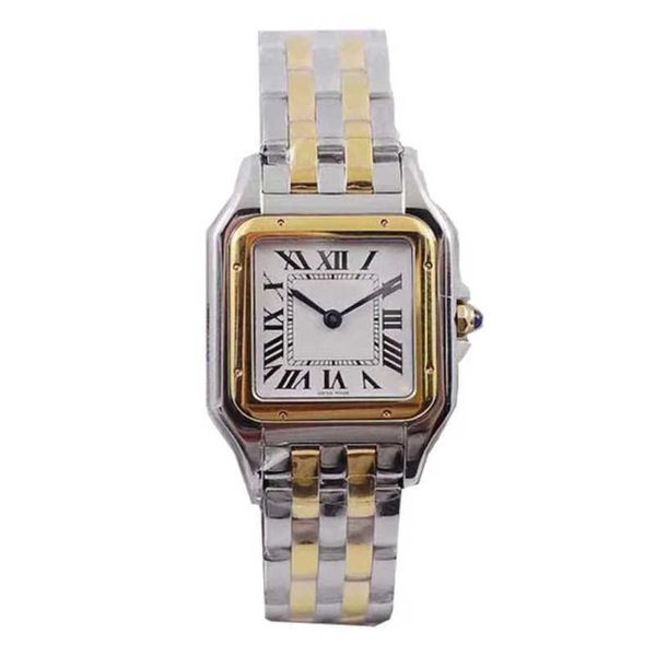 Carters Reloj Tanque Relojes suizos Automático Cuarzo para mujer Deluxe Oro rosa Pareja Montre rectangular Reloj de pulsera cuadrado de acero inoxidable Zafiro Agua frj