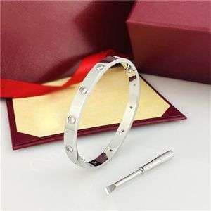 Forever Carti Armband Titanium Love Bangle Armband Vrouw Man Mode Bedel Luxe Schroef Armbanden Voor Geliefde Goud Ontwerp Feng Shui 4 CZ Nagel Armband Manchet Armbanden