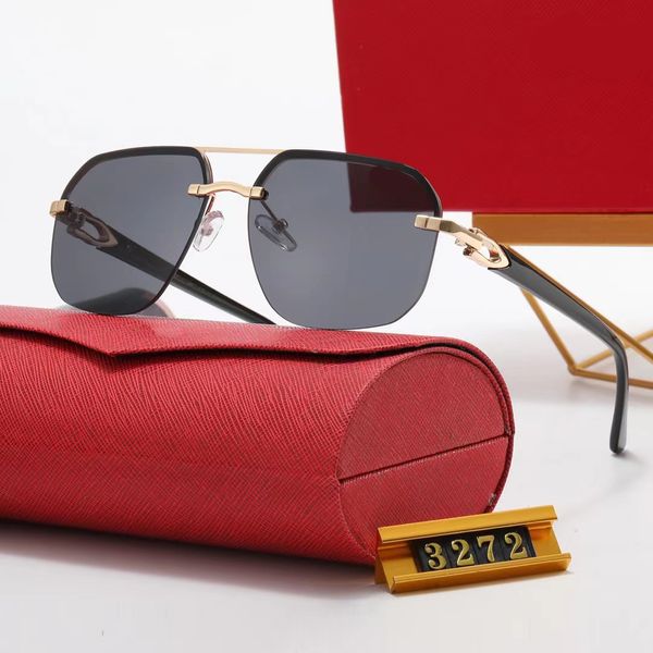 Carti lunettes lunettes de soleil design pour femmes hommes classiques carrés loisirs luxe lunettes rectangulaires montures de mode multicolores lunettes de soleil en gros avec étui rouge