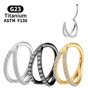 Cartílago Tragus Industrial Piercings titanio Labret nariz anillo pendientes de cristal F136 Sexy Clicker joyería del cuerpo mujeres encantadoras