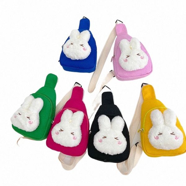 Carto Bunny Bolso de hombro para niños Encantador Bebé Niñas Lona Menger Bolsas Lindo Conejo Niños Niños Pequeño Monedero Bolsos t3ii #