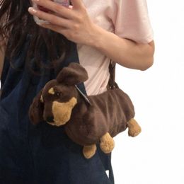 Carto Dckhund Dog Shape Sac à bandoulière pour femmes Kawaii Simulati Animal Crossbody Bag Designer Dames Mini Menger X8Z3 #